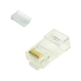 Kit Com 50 Peças Plug Rj45 Macho Cat6 C/ Guia Crimpa Fácil