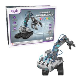 Brinquedo Diy Trator Garra Hidráulica Kit Com 137 Peças