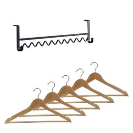 Organizador de Cabides 40cm e Cabides de Madeira (5 un.)