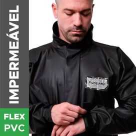 Capa De Chuva Motoqueiro Moto Impermeável PVC Masc Refletiva