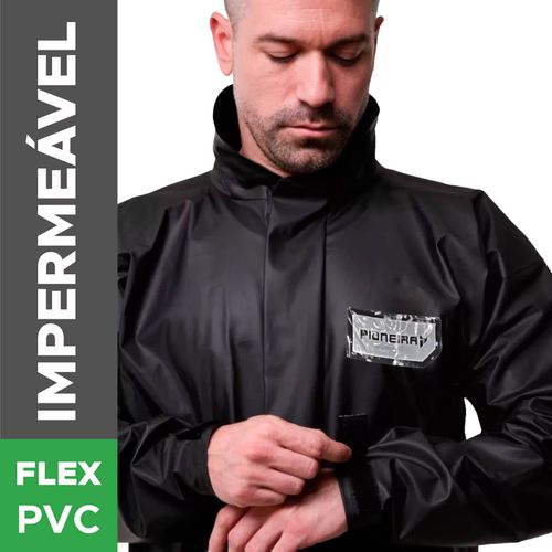 Capa De Chuva Motoqueiro Moto Impermeável PVC Masc Refletiva