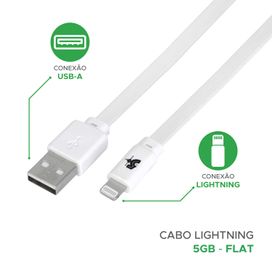 Cabo Flat Lightning Carregador Dados - 1,20m