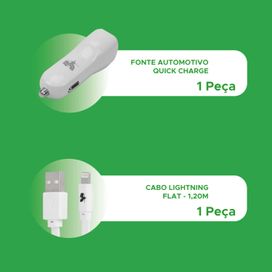Cabo + Fonte Carro P/ Carregar iPhone 5 6 7 8 11 12 13 Pro