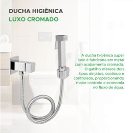Ducha Higiênica Soft Luxo Metal 1/4 De Volta