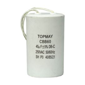 Capacitores De Partida 45uf X 250v 2 Fios Partida De Motor