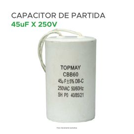 Capacitores De Partida 45uf X 250v 2 Fios Partida De Motor