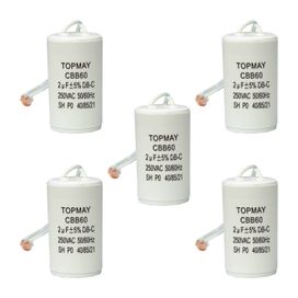 5x Capacitor Partida 2uf - 250v P/ Motor Portão Ventilador