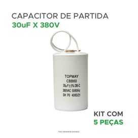 5x Capacitor Partida 30uf - 380v P/ Motor Portão Eletrônico