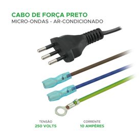 Cabo de Força Universal 10A - P/ Ar-Condicionado e Micro-ondas - Green