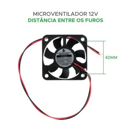 Cooler FAN Ventoinha 50 x 50 x 10mm 12 Volts Microventilador - 5+