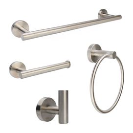 Kit Acessórios 4pcs Para Banheiro e Lavabo Aço Inox