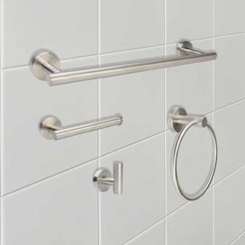 Kit Acessórios 4pcs Para Banheiro e Lavabo Aço Inox