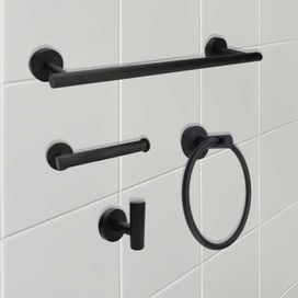 Kit Acessórios 4pcs Para Banheiro e Lavabo Aço Inox