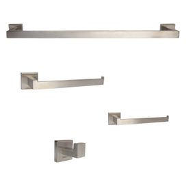 Kit Acessórios Banheiro Quadrado Aço Inox 4 Peças