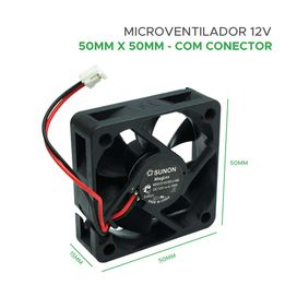 Micro Ventilador Cooler Ventoinha 50x50x15 12V Conector