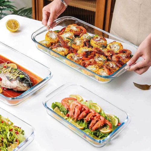 Kit com 4 Assadeiras de Vidro Refratário para Forno, Micro-ondas e Lava-louças