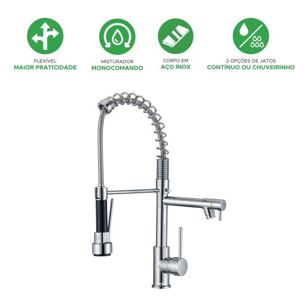 Torneira-Gourmet-Monocomando-Premium-para-Cozinha-com-Spray