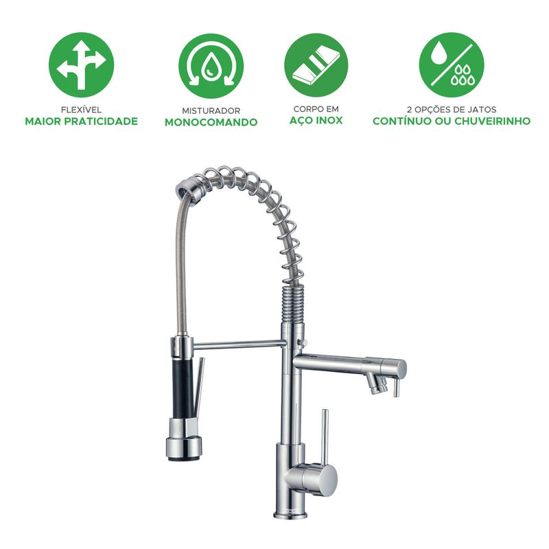 Torneira-Gourmet-Monocomando-Premium-para-Cozinha-com-Spray