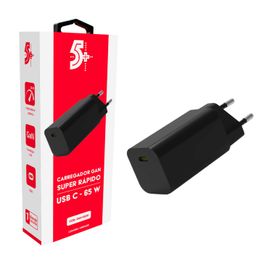 Carregador Super Turbo GaN Tipo-C 65W - Preto