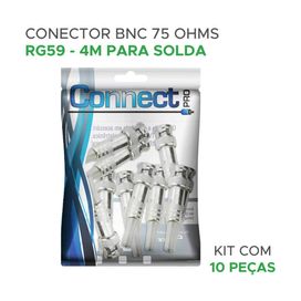 10x Conector Bnc Com Mola Plug Cftv - Connect Pro