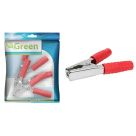 3x Garra Jacaré 200 amp Vermelho 14,1cm - Green