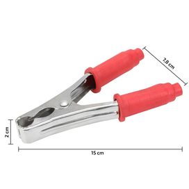 3x Garra Jacaré 200 amp Vermelho 14,1cm - Green