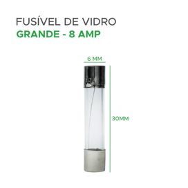 100x Fusível De Vidro 6x30 Grande 8 Amp - Green