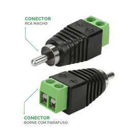 10X Conector Plug Rca Macho Com Borne - Connect Pro