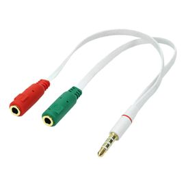 Cabo Adaptador P3 macho x 2x P2 Fêmea Para Microfone e Headset - 5+