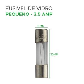 100x Fusível De Vidro 5x20 Pequeno 3,5 Amp - Green