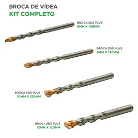 Conjunto De Brocas Concreto Vídea Em Aço - 6mm a 12mm