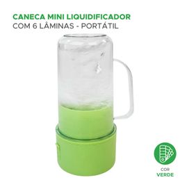 Caneca Mini Liquidificador Portátil C/ 6 Lâminas 420ml