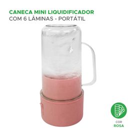 Caneca Mini Liquidificador Portátil C/ 6 Lâminas 420ml