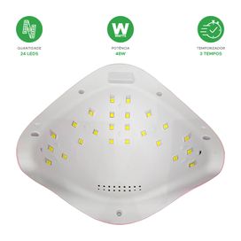 Cabine Led Uv Unha Em Gel = Estufa 24 Leds 48w Bivolt