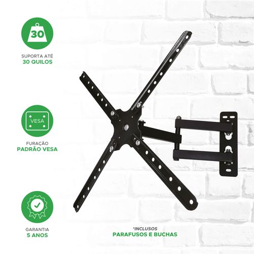 Suporte Triarticulado Ajuste de Ângulo Todas Tvs de 10 a 60"