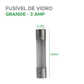 100x Fusível De Vidro 6x30 Grande 3 Amp - Green