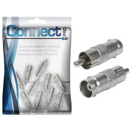 10x Conector Adaptador Bnc Macho Para Rca Fêmea - Connect Pro
