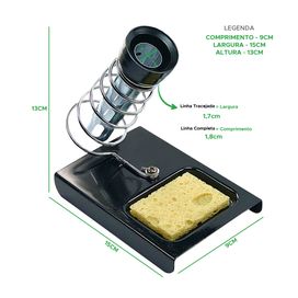 Suporte Ferro De Solda Com Mola e Esponja Vegetal - KOKAY