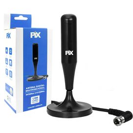 Antena De Tv Hd Smart Led Lcd 4k Completa Cabo 1.80m Com Imã - PIX