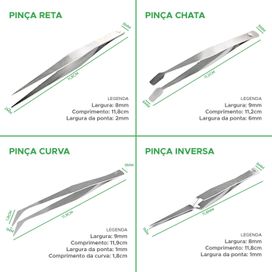 Kit 4 Pinças Anatômicas Precisão Profissional - KOKAY