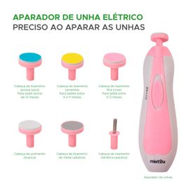 Kit Lixador Cortador Unha Bebê Recém-Nascido Elétrico Silencioso