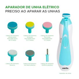 Kit Lixador Cortador Unha Bebê Recém-Nascido Elétrico Silencioso