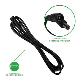 Cabo Extensão Para Fonte P4 Extensor Fita Led 1,5 Metros