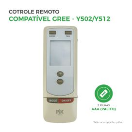 Controle Remoto Ar-Condicionado Compatível Gree Y502 / Y512