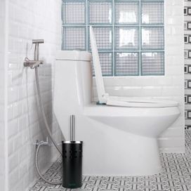 Escova Sanitária Limpeza de Vaso de Banheiro Inox 30cm