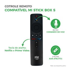 Controle Remoto Comando De Voz Compatível Mi Stick Box S