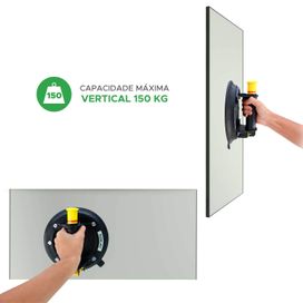 Ventosa Profissional Sucção Porcelanato Vidro Mármore 8"