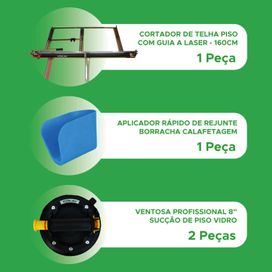 Cortador Riscadeira Piso Porcelanato + Ventosas/ Aplic Rejunte