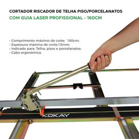 Cortador Riscadeira Pisos Profissional C/ Guia Laser 160cm