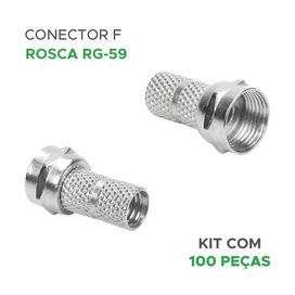 100x Conector F Rg-59 Rosca Para Cabo Coaxial - PIX